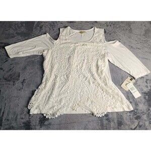 Democracy Blouse Cold Shoulder Size 1X NWT